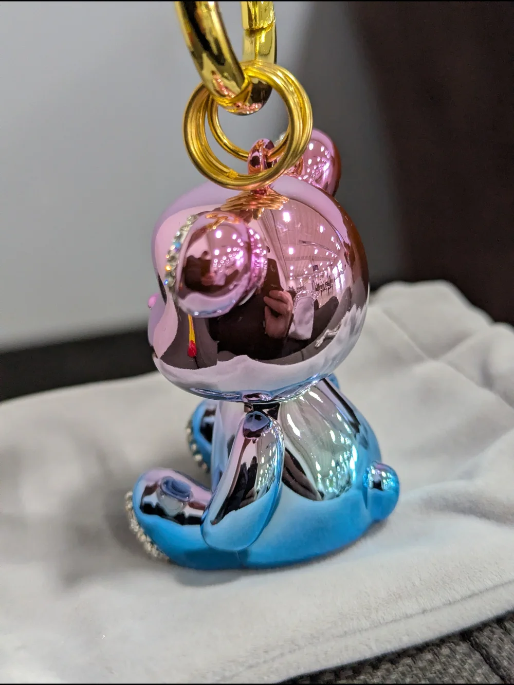 Ombre Bear Bag Charm Pink Blue w/ Strap NWOT